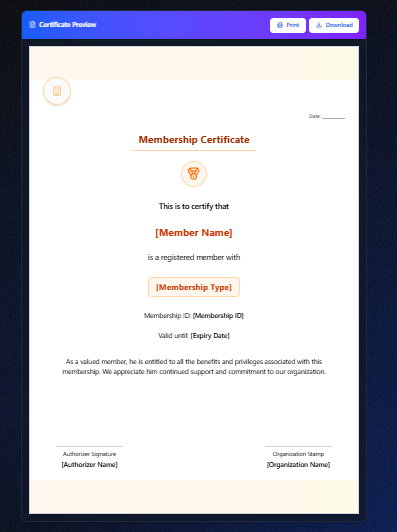 Membership Certificate